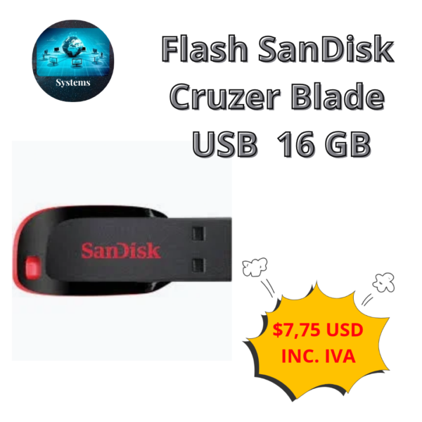 Flash SanDisk Cruzer Blade de 16 GB